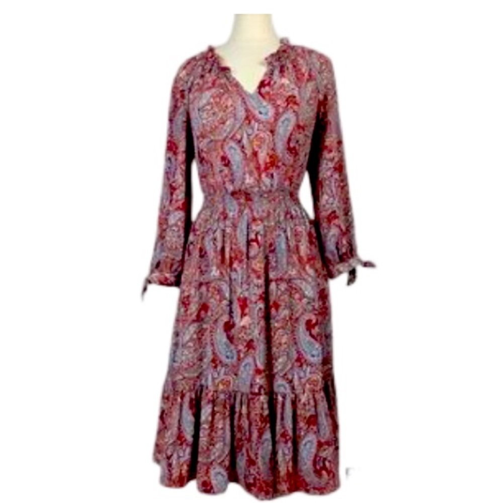 Talbots Paisley Multi Color Prairie Dress Sz 1X